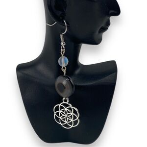 Boho gemstone earrings are handmade by Cosmic Dreamer Creations